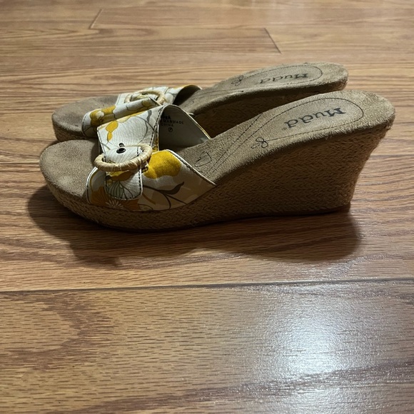y2k Mudd Floral Wedge Sandals 8 - Picture 2 of 5